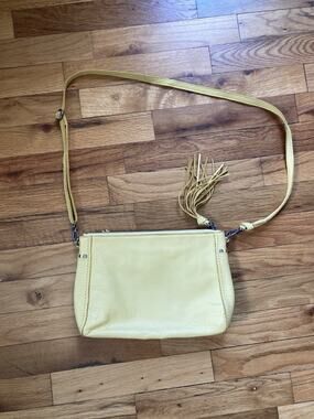 SAK Crossbody Clutch Demi Handbag In Yellow Mustard Color Happy Free